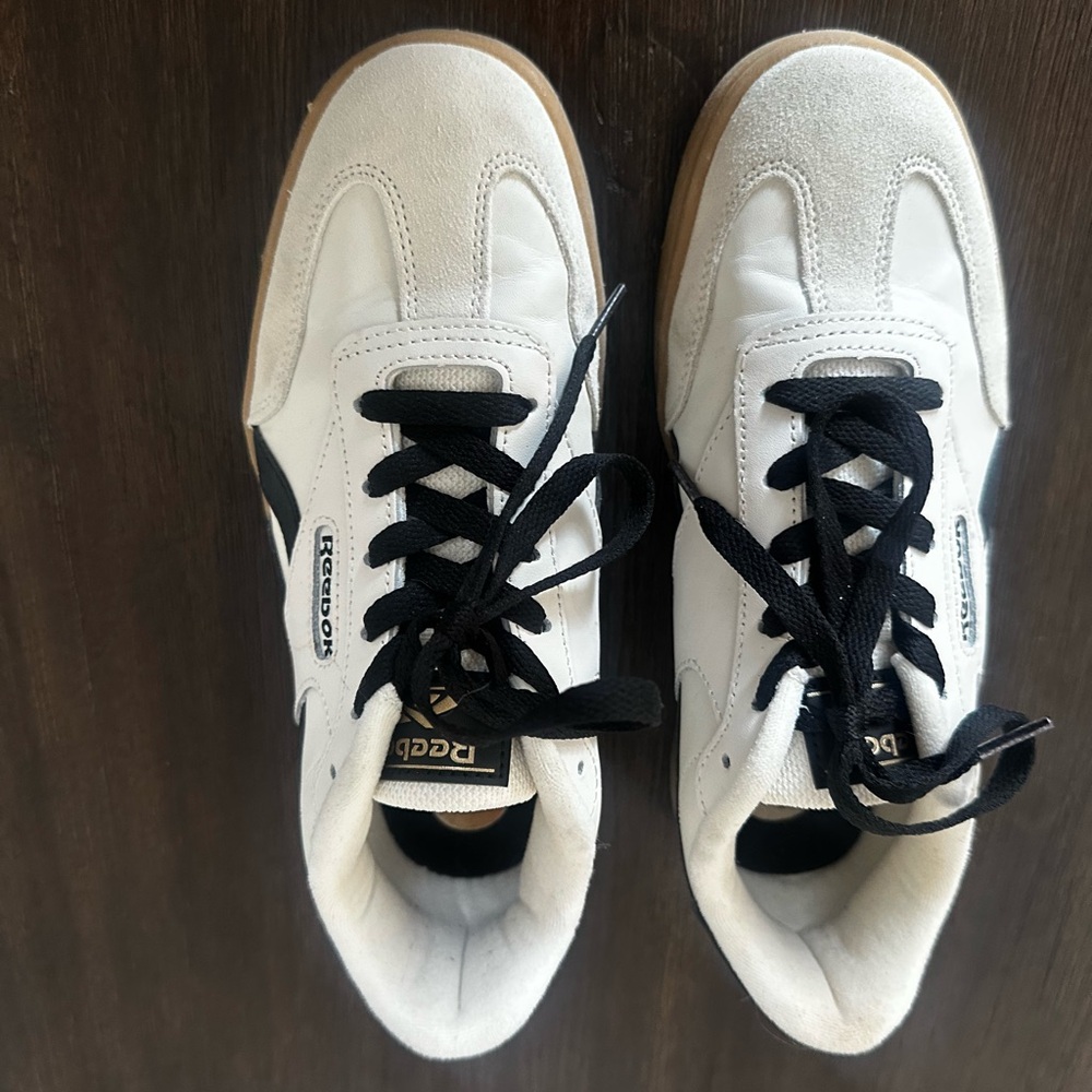Reebok Black and Cream Athletic Shoes Minimalist Design